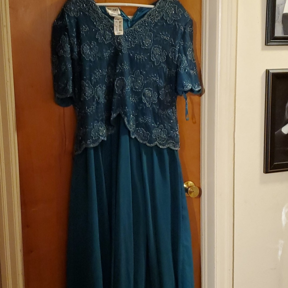 Beautiful Beaded Green Gown